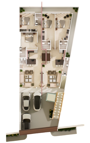 Floor plan for Alto Cardenal residences 1 and 2